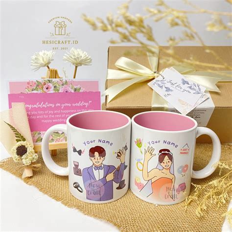 Jual Mug Couple Custom Hampers Wedding Mug Gift Box Wedding Kado