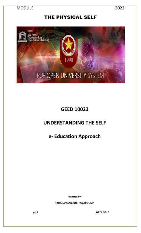 The Physical Self UTS THE PHYSICAL SELF GEED 10023 UNDERSTANDING