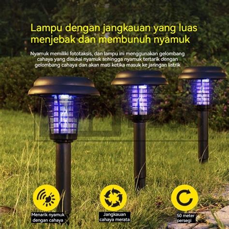 Jual DJDPlus Lampu Perangkap Pembunuh Nyamuk LED Tenaga Surya Outdoor