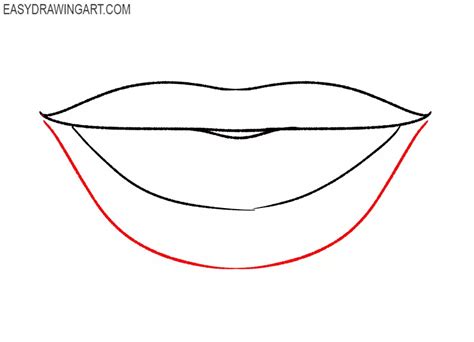 How To Draw Smiling Lips Easy Drawing Art