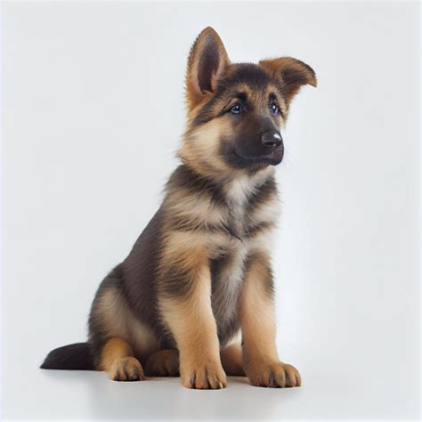 Adorable German Shepherd Puppy Digital Art Print for Modern Home Decor ...