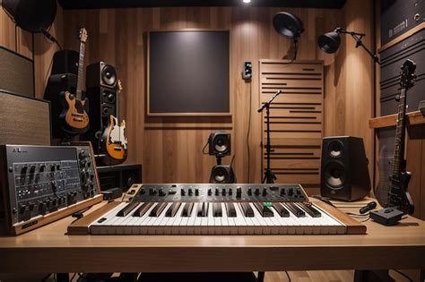 Premium Photo A Wooden Board In A Recording Studio Perfect For