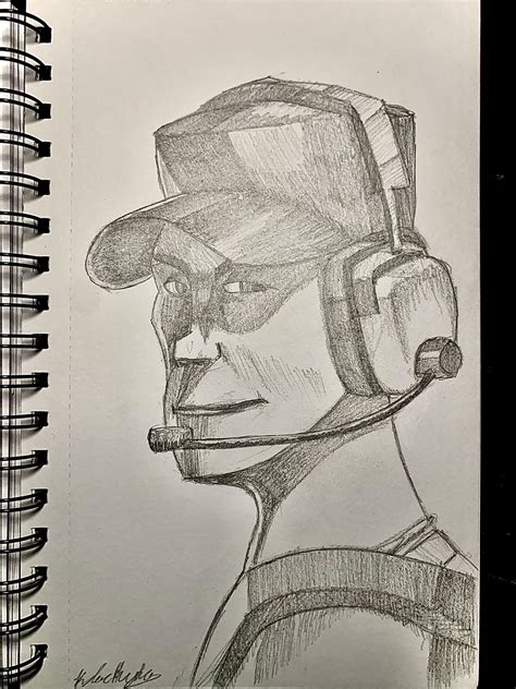 Bonk A Drawing Of The Scout Using The Official Art Head Piece As A Reference R Tf2