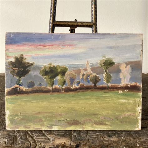 Huile Sur Panneau Paysage De Campagne Brocanteandco Boutique En