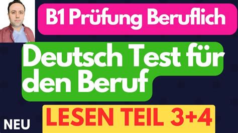 B Beruf Lesen Deutsch Test F R Den Beruf B Teil Leseverstehen Mit