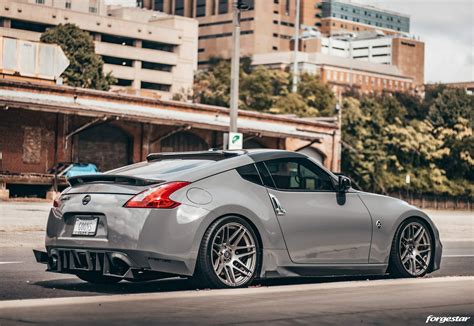 Nardo Gray Nissan 370z Forgestar F14 Wheels In Gloss Forgestar