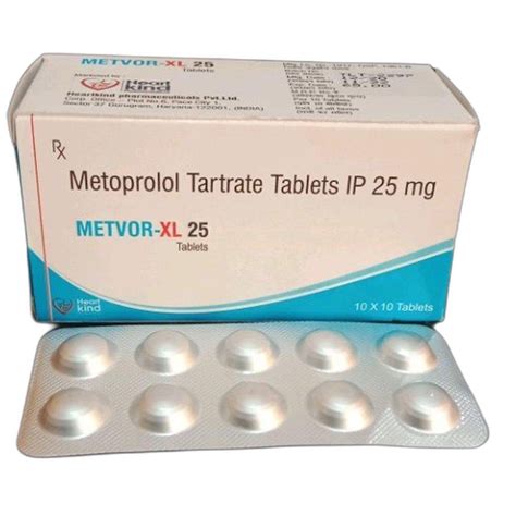 Metvor Xl25 Metoprolol Tartrate Tablet 10 X 10 Tablets Prescription