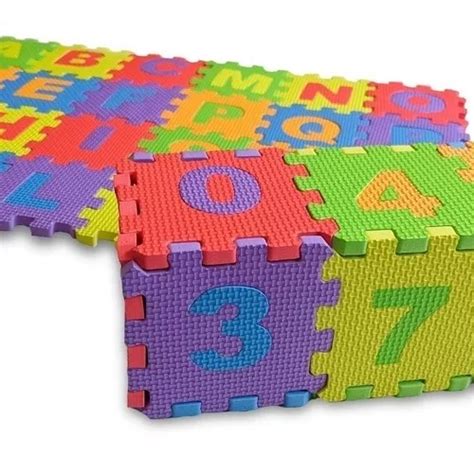 Juguete Goma Eva Letras Y Numeros Encastrables X 36 Piezas En Venta En