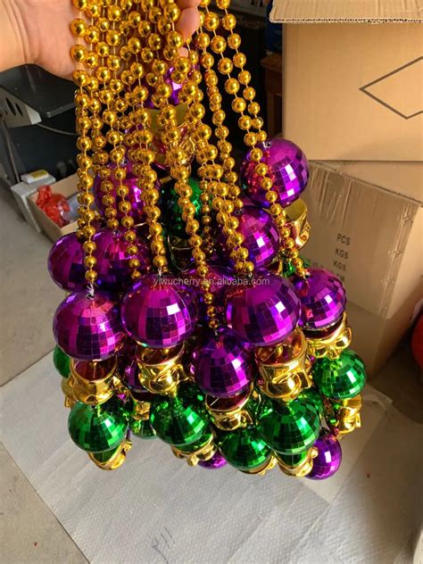 2022 New Design Yiwu Mardi Gras Beads Factory Hand Strung Jumbo Ball