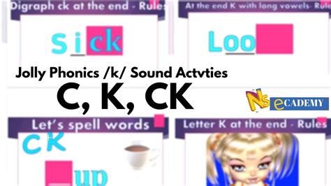 Jolly Phonics K Sound Fun Activities C K Ck Digraph Ck Sound