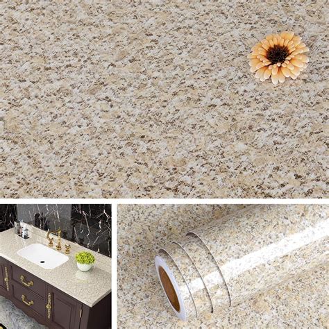 Buy Livelynine 158 X 394 Inch Granite Countertop Adhesive Paper Waterproof Wallpaper Peel And