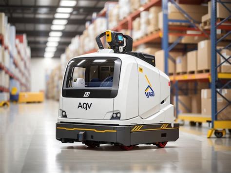 Premium Ai Image Agv Automated Guided Vehicle In Warehouse Logistics