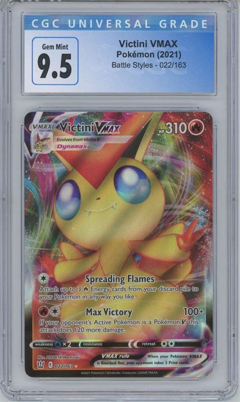 Victini Vmax Cgc 95 Gem Mint Pokemon Battle Styles 022163 Ebay