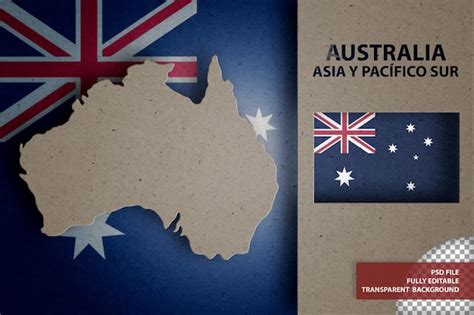 Infográfico Com Mapa E Bandeira Da Austrália Psd Premium