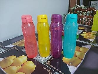 Tupperware Aquaslim Plastic Bottle L Set Of Green Purple