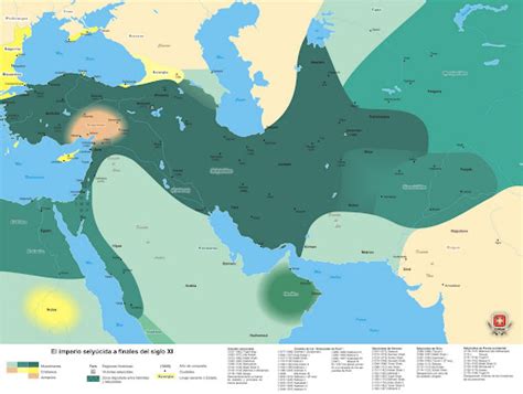 Mapa El Imperio Selyucida A Finales Del Siglo Xi