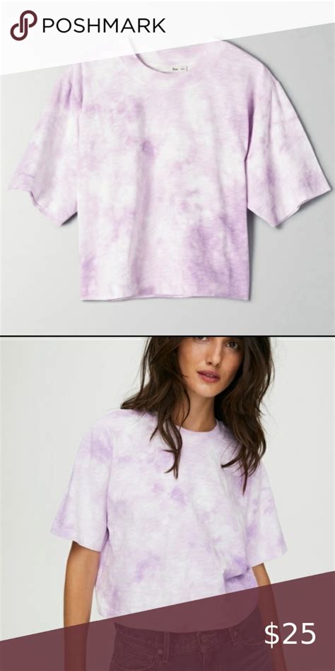 Wilfred Free Aritzia Purple Crop Tie Dye Lenora Denim Crop Top Free