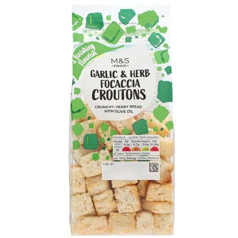 Mands Garlic And Herb Focaccia Croutons Ocado