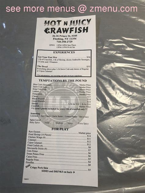 Online Menu Of Hot N Juicy Crawfish Restaurant Flushing New York Zmenu