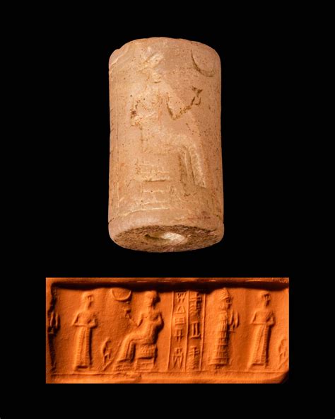 At Auction Rare Old Babylonian Hardstone Cylinder Seal Original