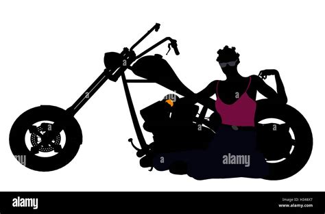 African American Female Biker Silhouette Stock Photo Alamy