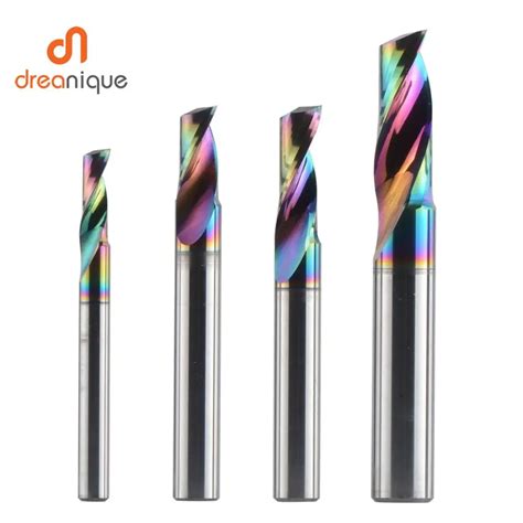 Dreanique 1 Buah 3 175 4 6 8mm CNC Suling Tunggal Mata Bor Paduan