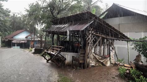 Super Heavy Rain And Thunderstorms In Village Life Terrible Storm