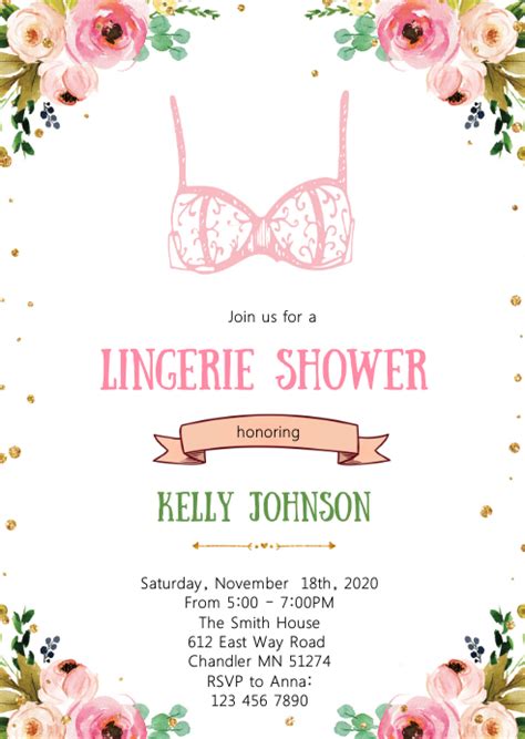 Lingerie Bridal Shower Invitation Template Postermywall