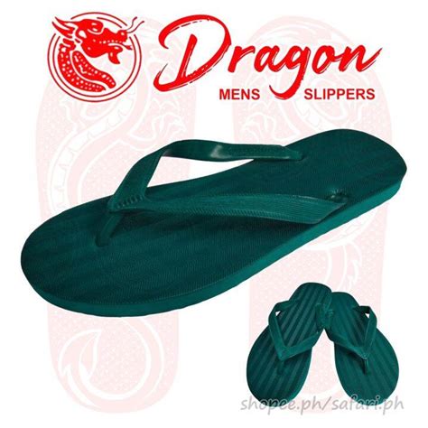 Dragon Slippers Mens D23 Blue Green Rubber Flip Flops Philippine