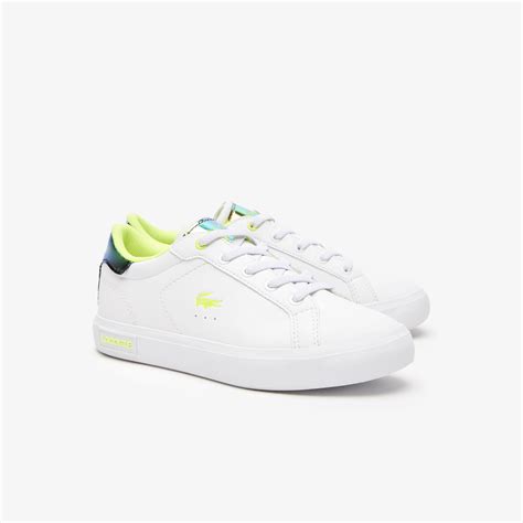 Buy Childrens Lacoste Powercourt Synthetic Heel Pop Trainers Lacoste Sa