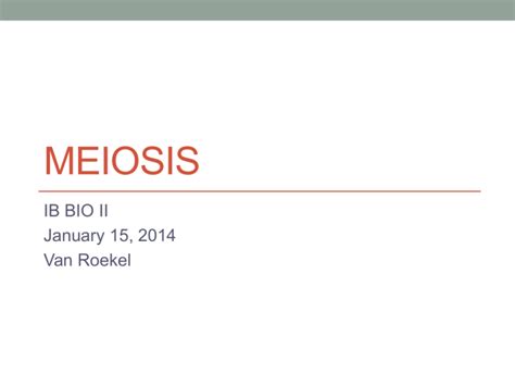 Meiosis II