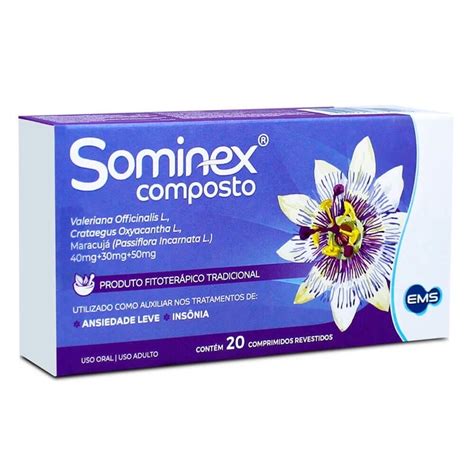 Calmante Natural Sominex Composto C 20 Comprimidos Shopee Brasil