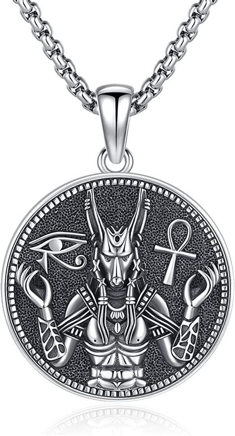 Egyptian Anubis Necklace 925 Sterling Silver Egyptian Jewelry Anubis