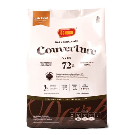 Jual SCHOKO Dark 72 Couverture Cube 1 Kg Coklat Kovertur Bentuk