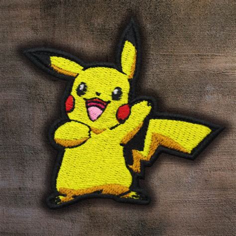 Anime Pokemon Pikachu Logo Bordado Hierro En Parche De Manga De Velcro