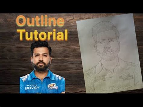 Rohit Sharma Sketch Outline Tutorial Drawing Of Rohit Sharma