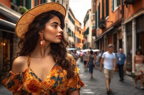 Premium Photo | Beautiful woman in italy