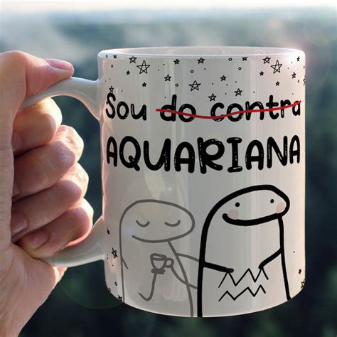 Caneca Flork Signo Aqu Rio Aquariana Estrela Nome Elo