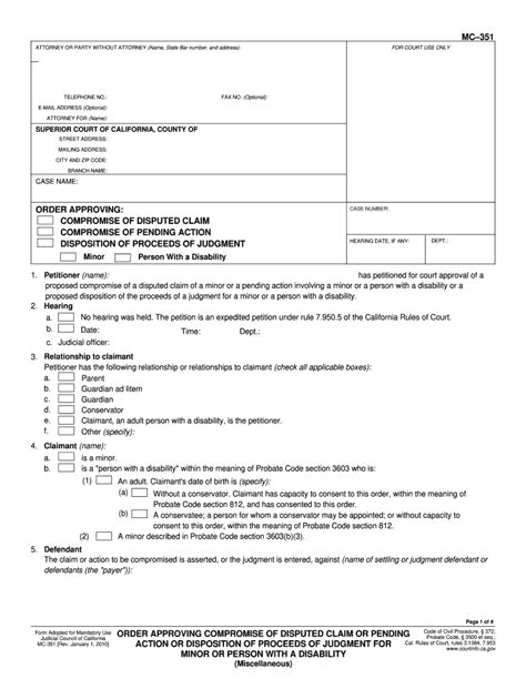 Order Approving Compromise Fill Online Printable Fillable Blank Pdffiller