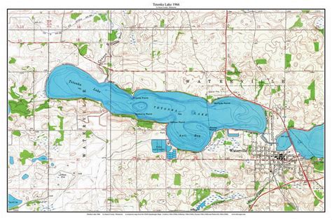 Tetonka Lake 1966 Custom Usgs Old Topo Map Minnesota Mankato Area Old Maps