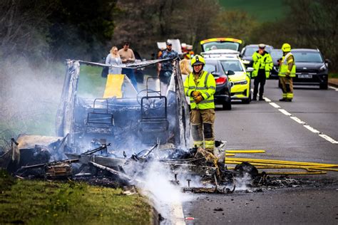 Campervan Destroyed After Bursting Into Flames On A92 In Fife