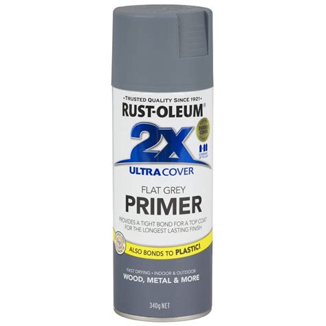 Rust Oleum 340g Ultra Cover 2x Grey Primer Spray Paint Bunnings Warehouse