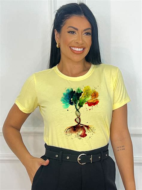 Tshirts Polielastano Coloridas S Mbolo Dna F Nix Tshirts