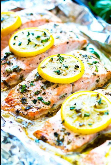 Basil Lemon Baked Salmon In Foil Recipes Food