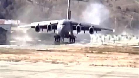 Iaf S Mighty C Globemaster Makes Maiden Landing Near India China