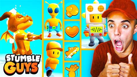 🧡solo Puedo Usar Cosas Naranjas En Stumble Guys🧡 Reto Un Solo Color