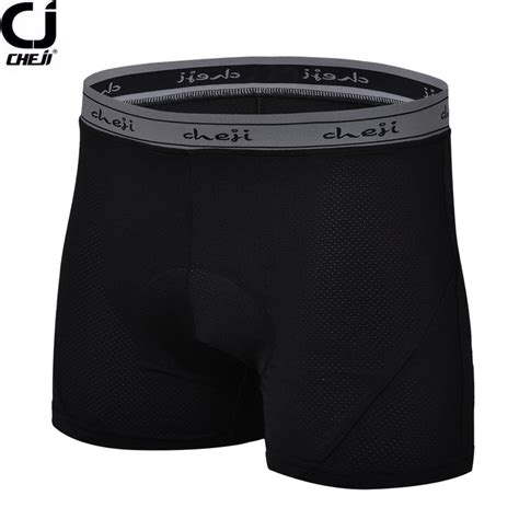 CHEJI Padded Cycling Underwear for Men Black Cycling Bike Underwear ...