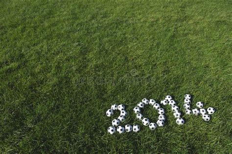 Erba Verde 2014 Dei Palloni Da Calcio Del Messaggio Di Calcio