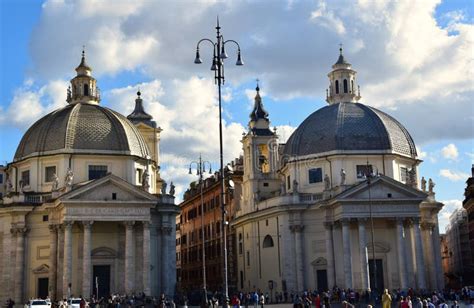 Piazza Del Popolo Basilica Di Santa Maria En Montesanto Y Chiesa Di