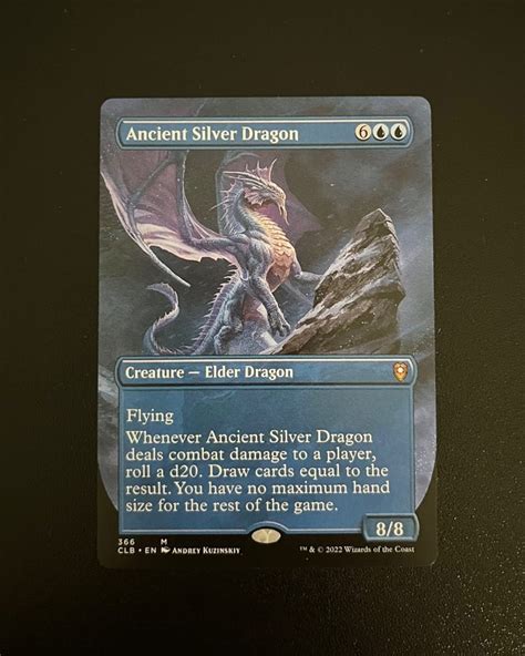 Ancient Silver Dragon Borderless Mtg Proxy Commander Legends Clb